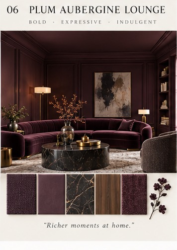 Plum Aubergine Lounge palette — bold, expressive, indulgent