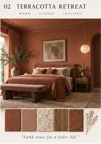 Terracotta Retreat palette — warm, earthy, inviting